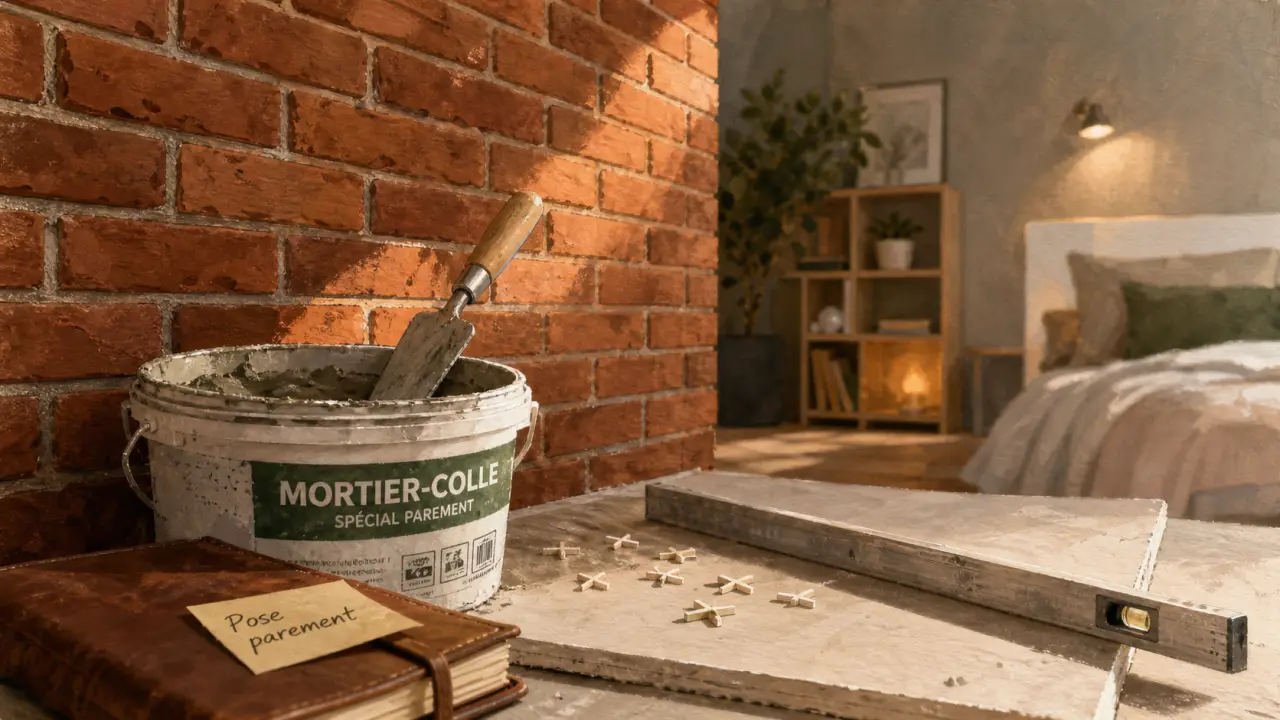 Brique pour mur intérieur rouge : parement et pose au mortier