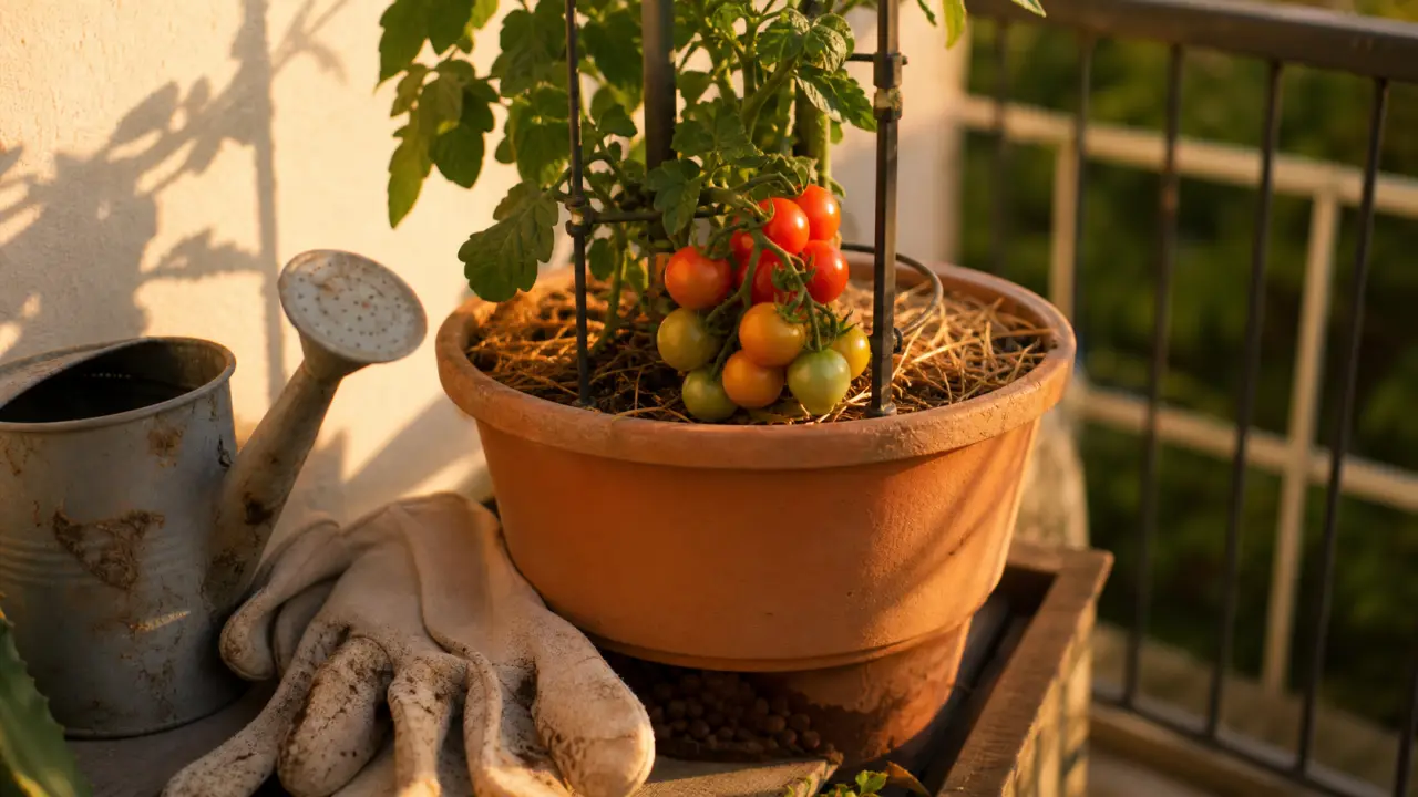 Comment cultiver des tomates en pot : tomates cerises en pot de 35 cm au soleil