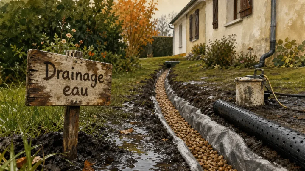 Drainer un terrain gorgé d’eau : drainage et évacuation de l’eau