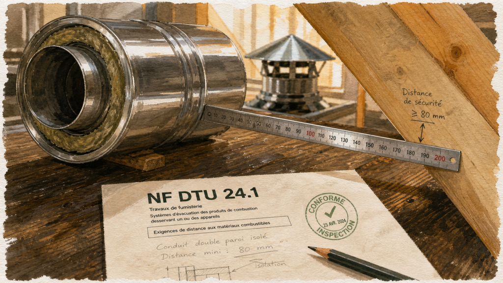 DTU 24.1 : distances de sécurité pour tubage inox double paroi