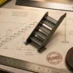 Plan coté pour fabriquer un escalier en metal : Blondel et assemblage