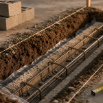 Fondation mur de cloture : 40 cm sous terre, sans débordement