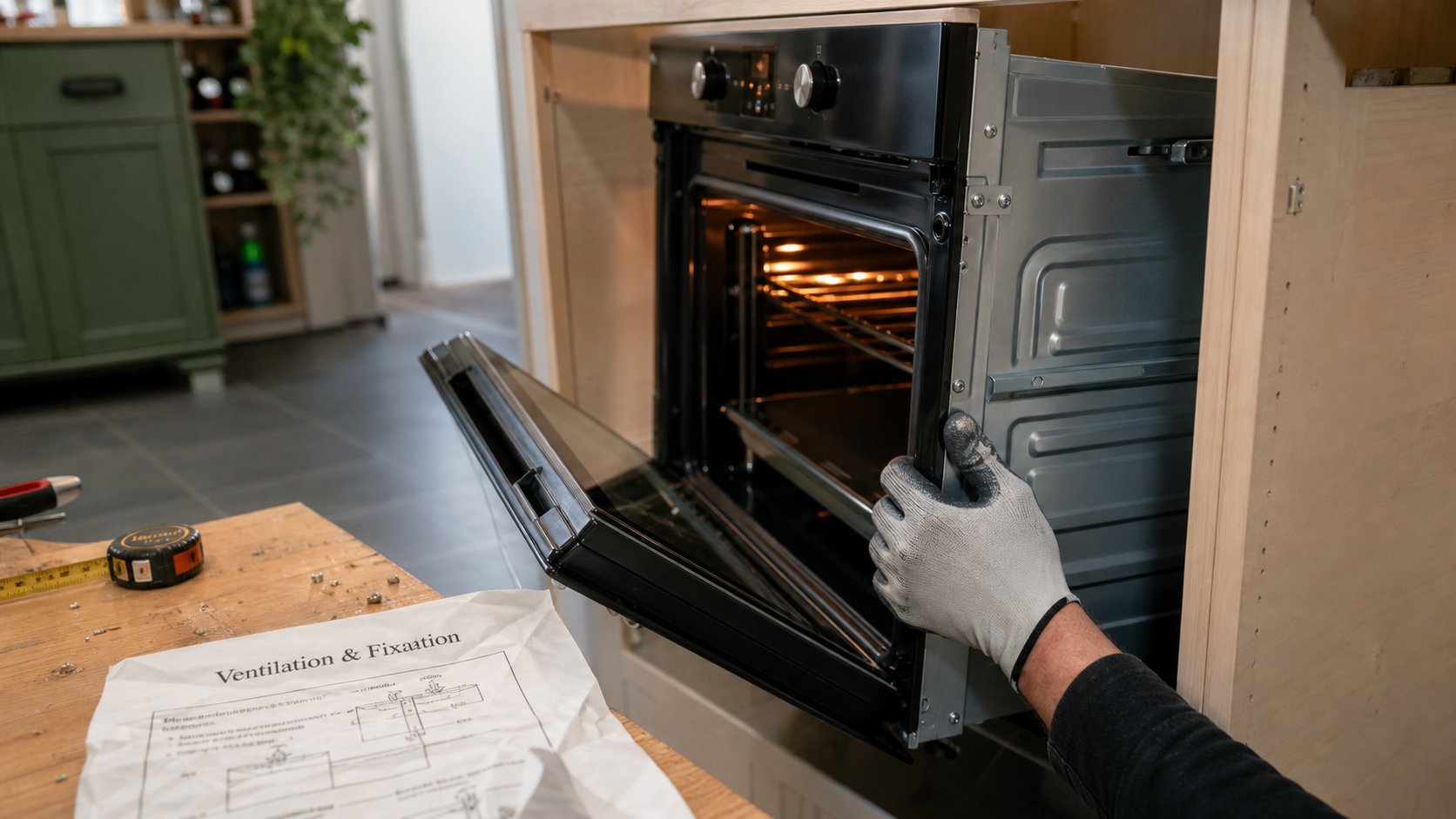 Installer un four encastrable : pose avec ventilation 20A