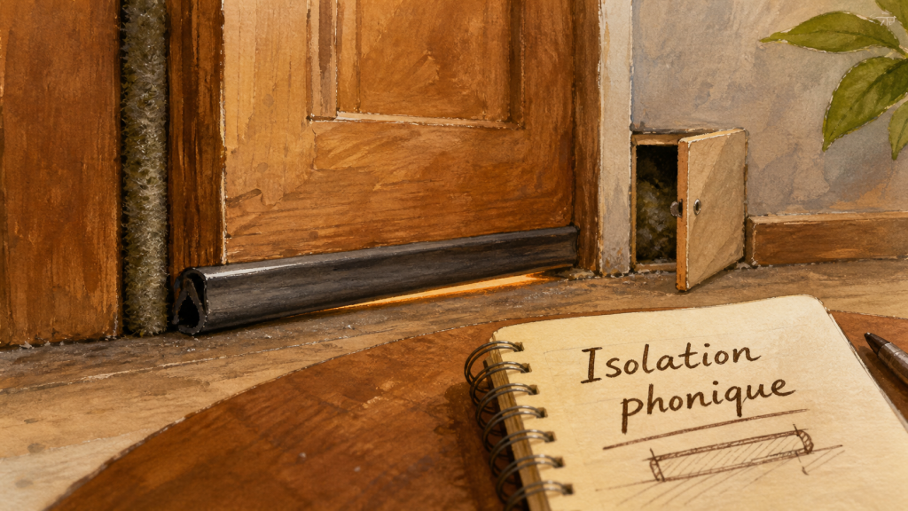Isoler phoniquement une porte : jour sous l’ouvrant réduit l’isolation phonique