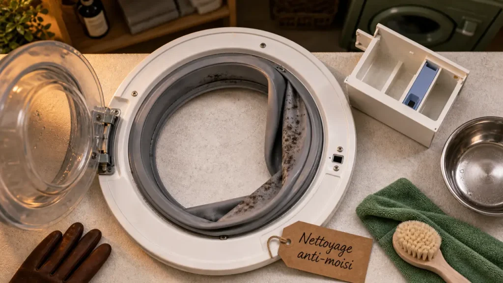 Lave linge mauvaise odeur : joint et filtre à nettoyer