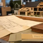 Maison en bois plan : plans et maquette en ossature bois en showroom