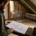 Aménager des combles : hauteur et pente, charpentier et niveau laser dans les combles