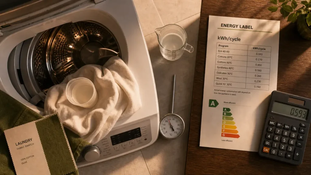 Machine à laver puissance : watts, kWh et coût par cycle