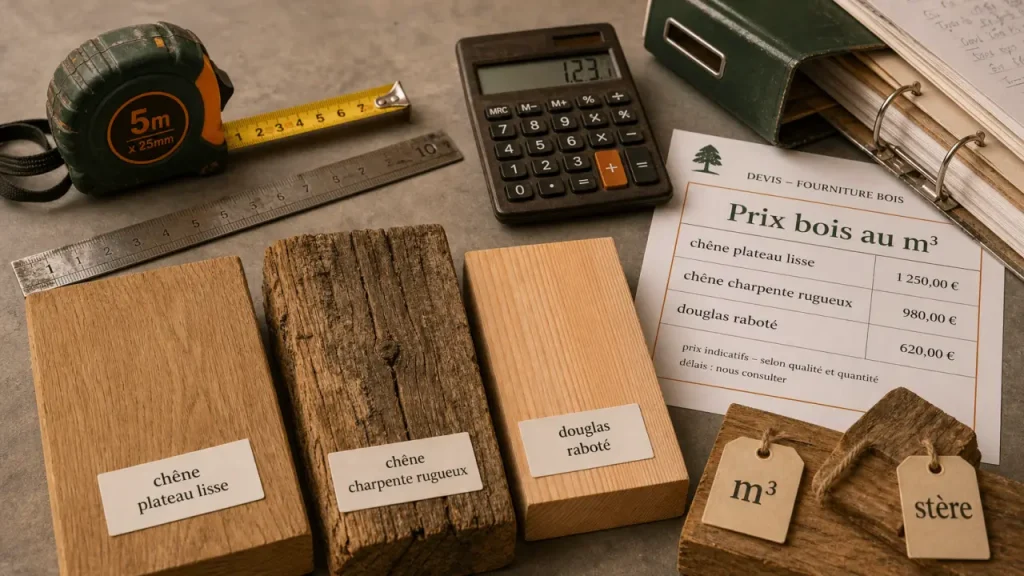 Prix bois au m3 : chêne, Douglas et charpente
