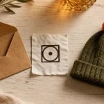 Symbole du seche linge : carré avec cercle sur étiquette