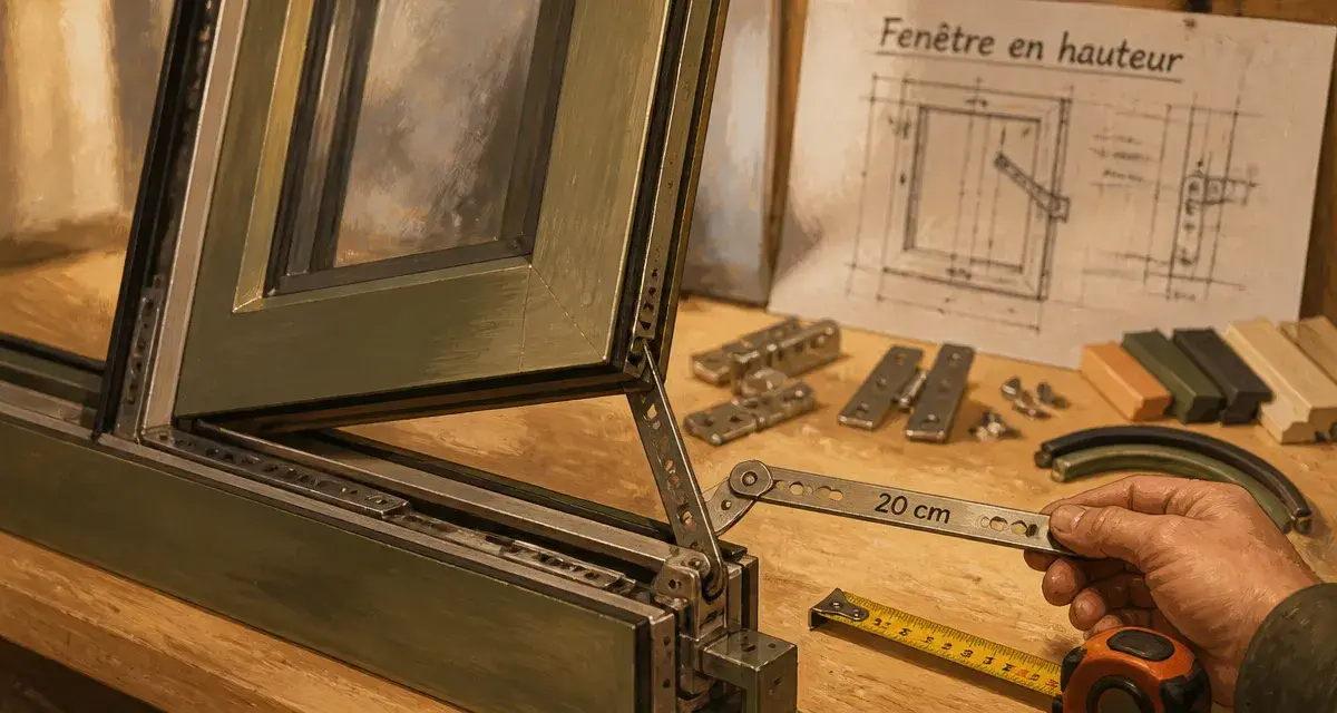 Système ouverture fenêtre en hauteur : oscillo-battant et limitateur 20 cm