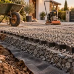Aménagement allée carrossable : ornières dues au mauvais drainage