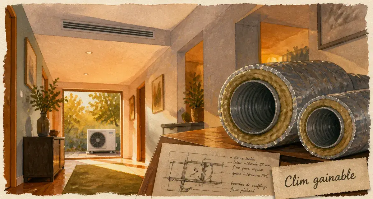 Climatisation par gainage : clim gainable discrète dans un faux plafond