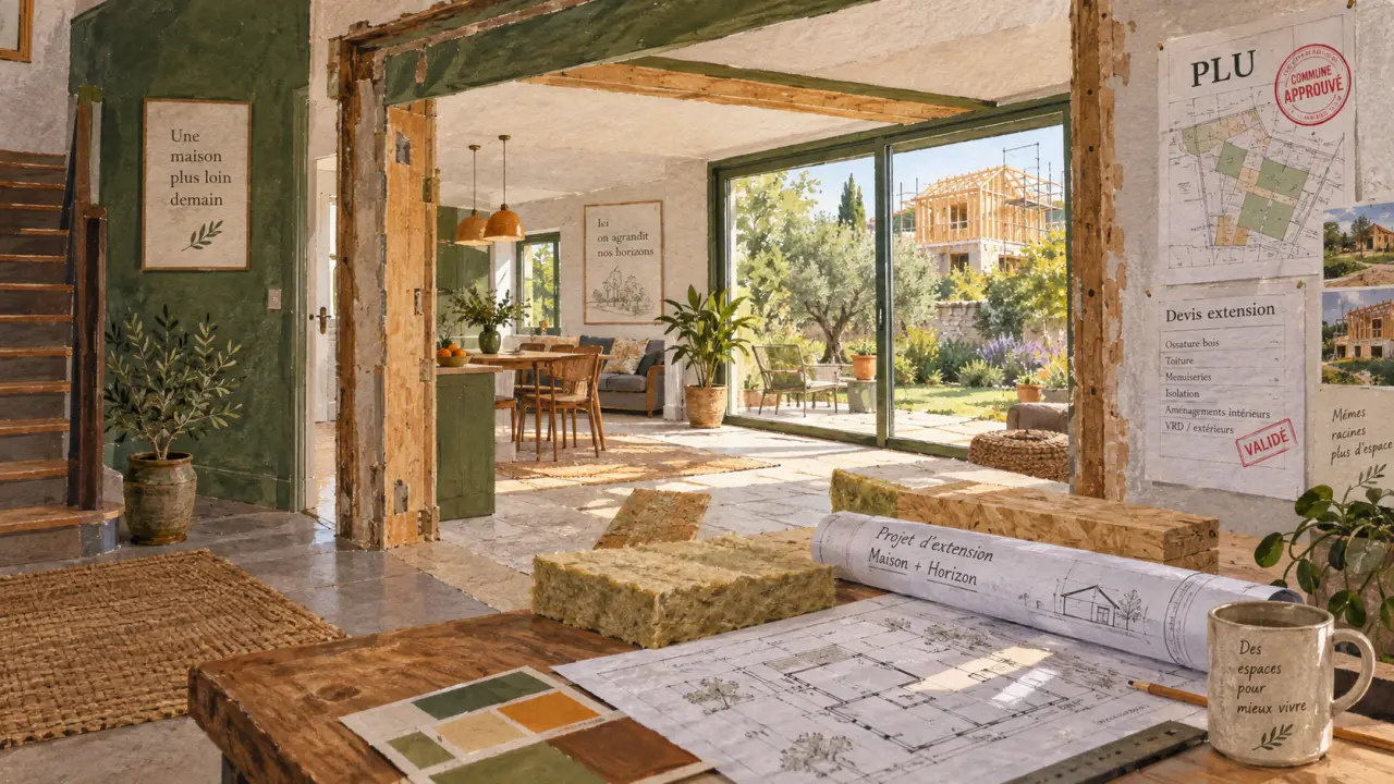 Extension de maison : coût au m² 1 200 à 3 500 €