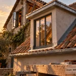 Maison chien assis : lucarne verticale vitrée