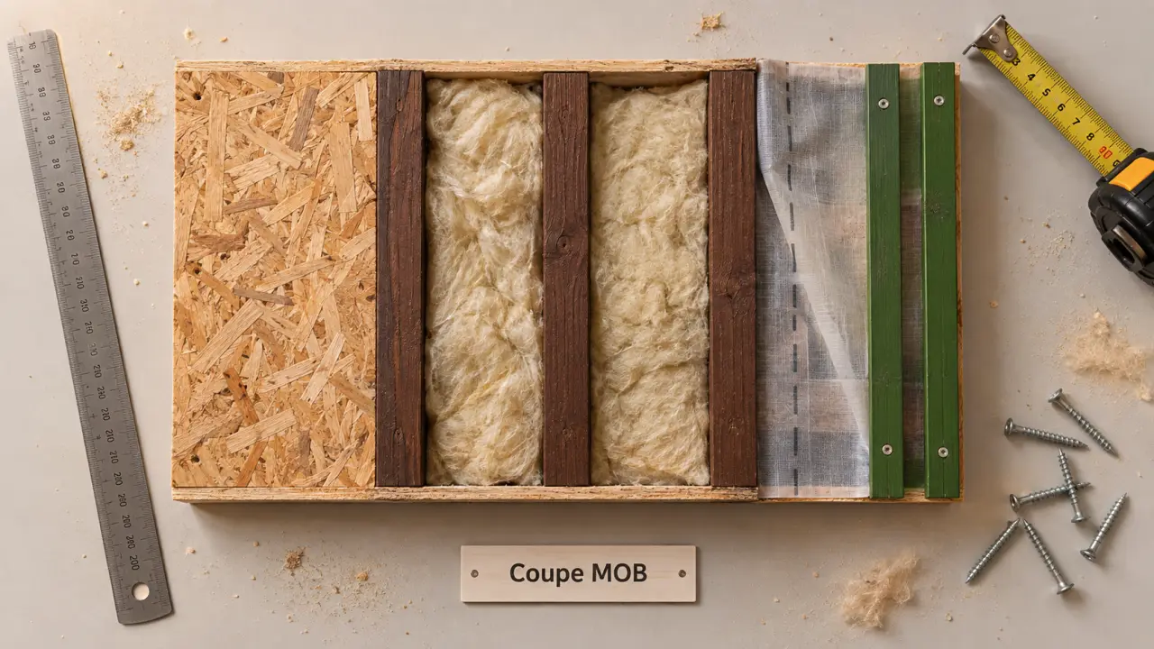 Mur ossature bois : OSB pour la rigidité
