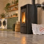 Poele a granule sans evacuation : conduit double flux et sortie extérieure partielle