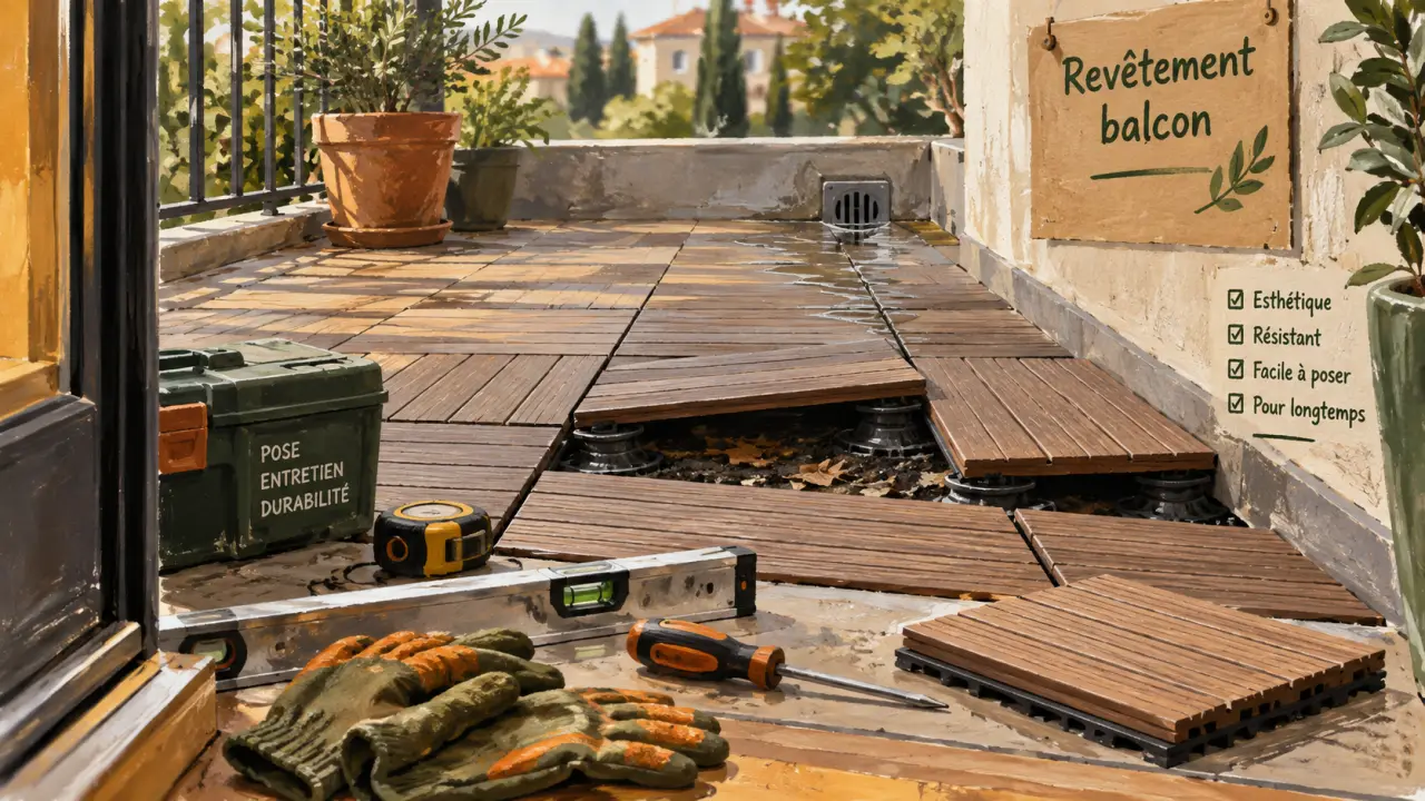 Revêtement sol balcon : dalles clipsables résistantes à l’eau