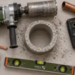 Carottage mur béton : trou net, carotteuse diamantée