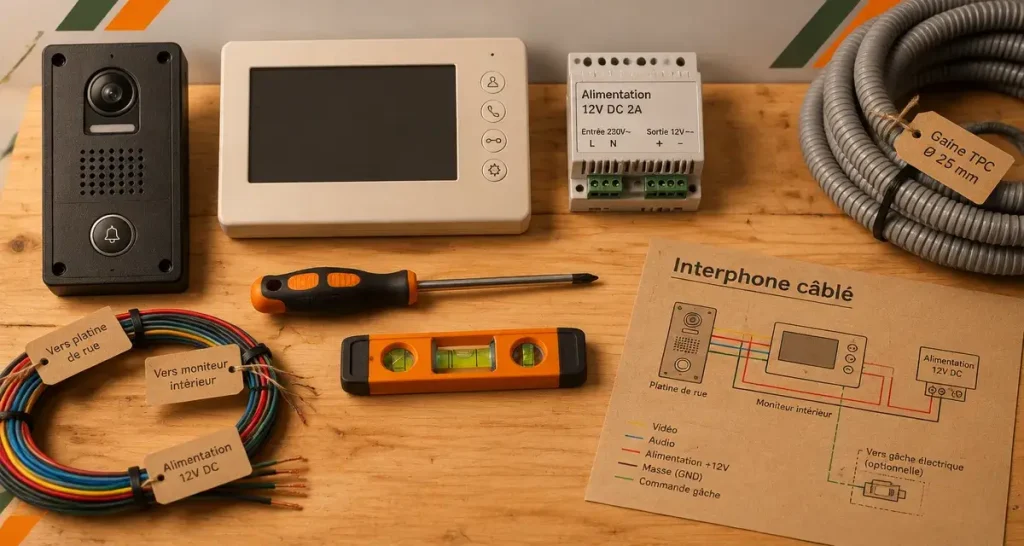 Installer un interphone filaire : les 5 contrôles qui évitent l’écran noir et la gâche inactive