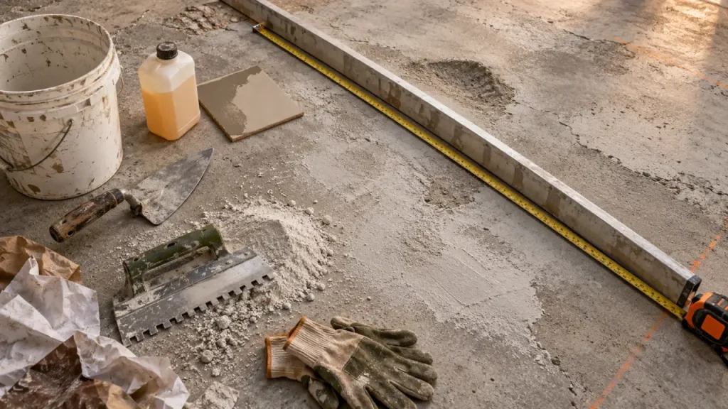 Ragréer une dalle béton : prima ire et ragréage sur sol béton prêt à poser